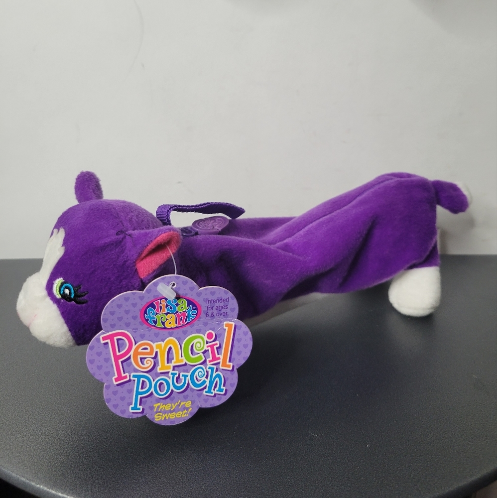 Y2k Lisa Frank Purple Kitten Plush Pencil Pouch NWT